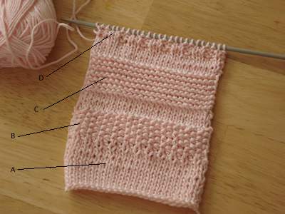 Sonata knitted swatch in "Pink Pearl".