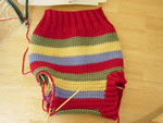 Crocheted Wool Soaker with knit ribbing