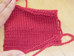 Raspberry wool swatch for baby blanket