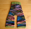 Earth's Bliss Knit Wool Pants- machine knit body, hand knit ribbing- back