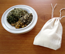 Joven's Wool Sachet- an aromatic blend of peppermint, eucalyptus, wormwood and chammomile